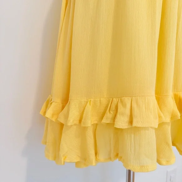 Listicle Yellow Lace Babydoll Sundress - Picture 3 of 6